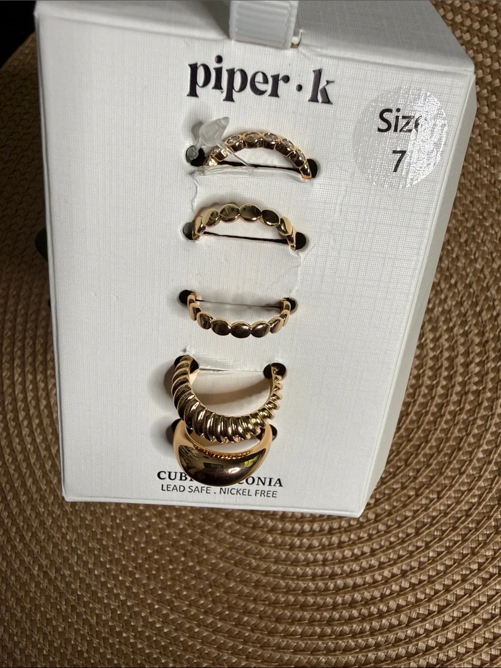 Piper K 🔥 playful Mixed Ring Set with Textured & Polished Styles